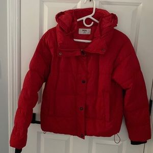 Soul Cycle Down Coat in Signature Red